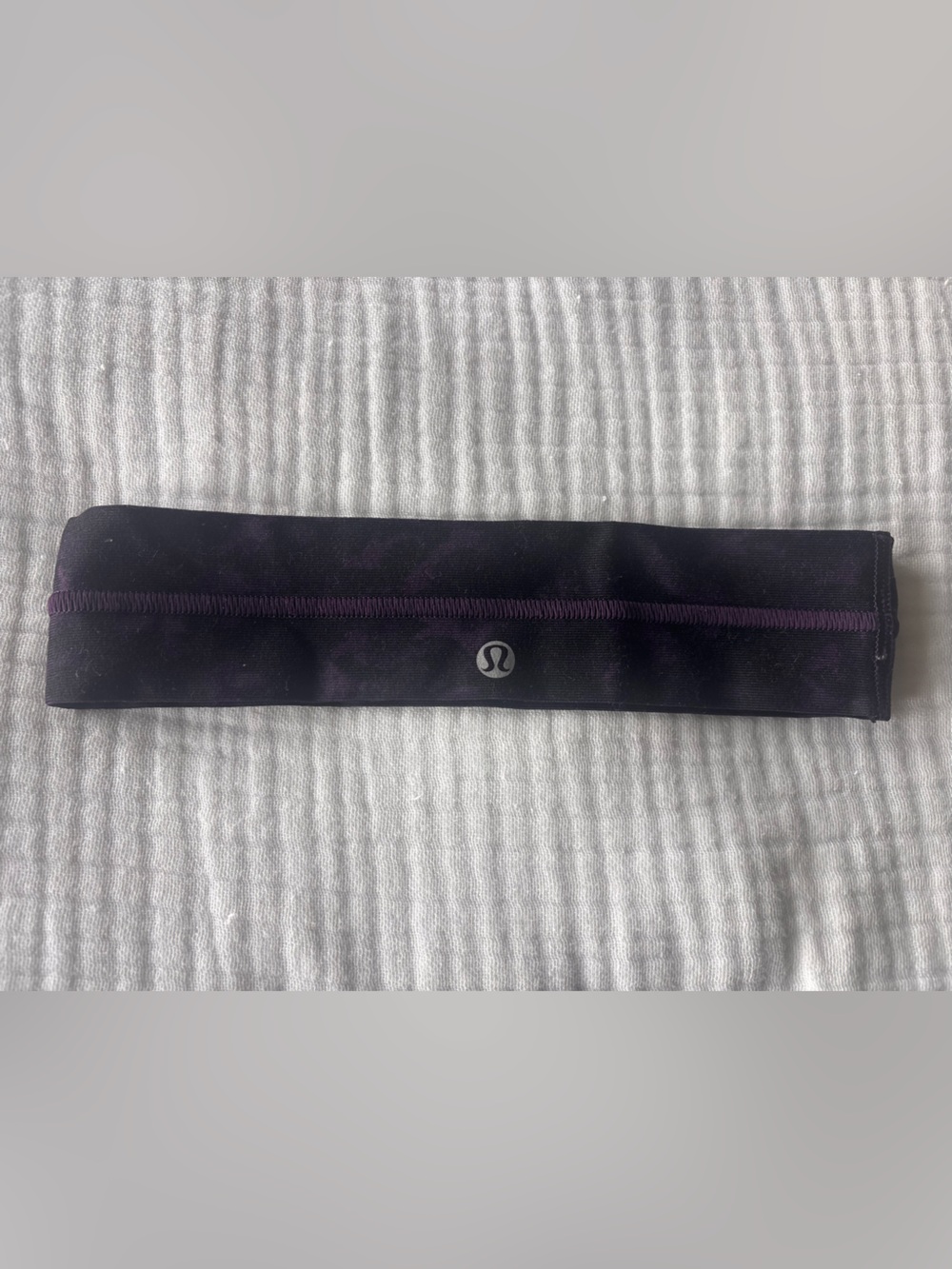 lululemon athletica Black Headband with Purple Stitching